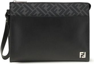 Fendi Zwarte Leren Clutch Tas