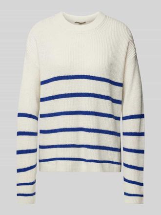 Tom Tailor Denim Relaxed Fit Strickpullover mit Streifenmuster in Weiss, Gr&ouml;&szlig;e XS