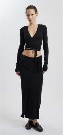 Mother of All Papper Wrap Top in Black at Nordstrom, Size X-Small