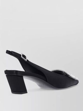 Roger Vivier slingback pumps satin block heel buckle