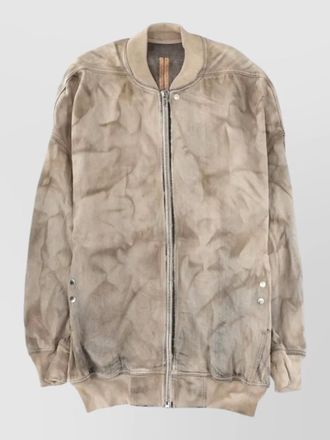 Rick Owens bomber coat tie detail ribbed cuffs hem