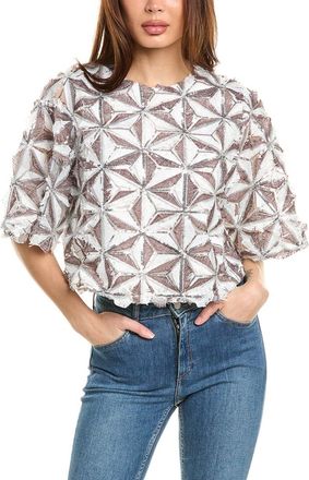 Gracia Sequin Pinwheel Motif Top