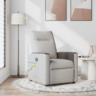 vidaXL Sill&oacute;n De Masaje Reclinable De Tela Gris Nube Vidaxl