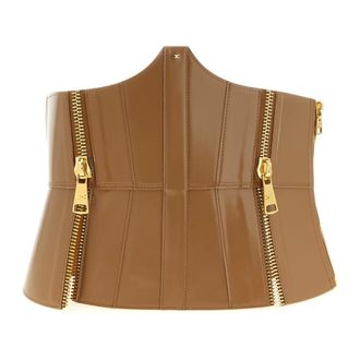 Elisabetta Franchi Dames, Accessoires, Bruin, Maat: M Leer