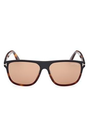 Tom Ford 58mm Square Sunglasses in Black/Other /Brown at Nordstrom Rack