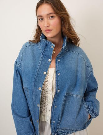Nobody's Child Denim Bomber Jacket