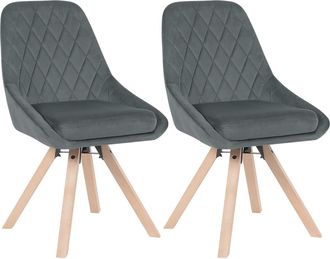 Woltu Woltu Juego De 2 Sillas De Comedor Giratorias Sillas Ergonomicas Para Dormitorio Y Salon Sillas De Cocina Tapizadas En Terciopelo Patas De Madera Maci
