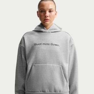 Nike Womens Caitlin Clark Therma-FIT Pullover Basketball Hoodie in Grey | JA0095-063