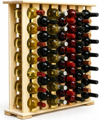 Relaxdays Relaxdays Estanter&iacute;a Para Vino, 46 Botellas, Madera De Pino, 76 X 76 X 19 Cm, Para Vino Tinto Y Blanco, Color Natural