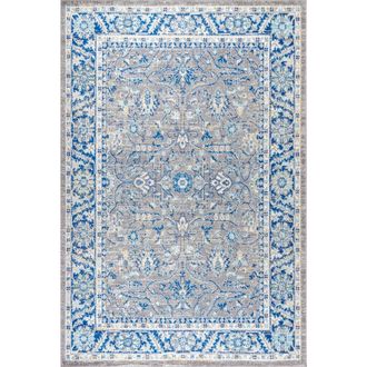 Jonathan Y Designs Modern Persian Boho Vintage Area Rug in Gray/navy at Nordstrom, Size 5Ft 0In X 8Ft 0In