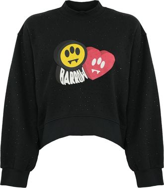 Barrow Cotton Sweatshirt With Rhinestones