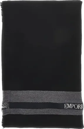Emporio Armani Sciarpa con dettaglio a righe - Nero