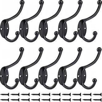 OEM 10 Ganchos Retro, Percheros Vintage De Pared, Ganchos Met&aacute;licos Para Puertas De Ba&ntilde;o, Cocina, Dormitorio Y Pasillo