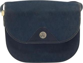Dior Pre-owned Cross Body Bags, female, Blue, Size: ONE SIZE Pre-owned Vintage honeycomb shoulder bag