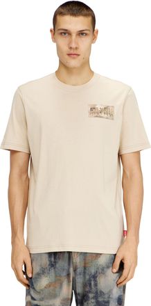 Diesel T-shirt with camouflage patch - T-Shirts - Man - Brown