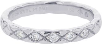 Chanel Platinum 950 Band Ring (Pre-Owned)