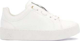 Kazar Witte minimalistische sneakers op een eenvoudige zool - Dames - Sneakers - Wit - 37 EU - Leer - Schoenen