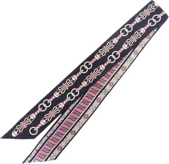 Herm&egrave;s Pre-owned Scarves, female, Blue, Size: ONE SIZE Pre-owned The Harnais En Rosace Twilly Scarf