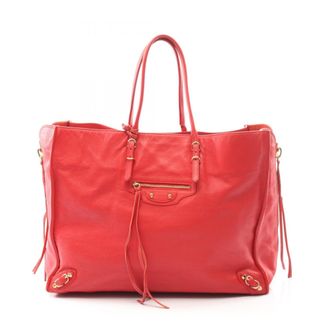 Balenciaga Red Color Leather Tote Bag (Pre-Owned)
