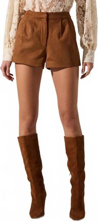 Astr Jude Faux Suede Shorts In Camel