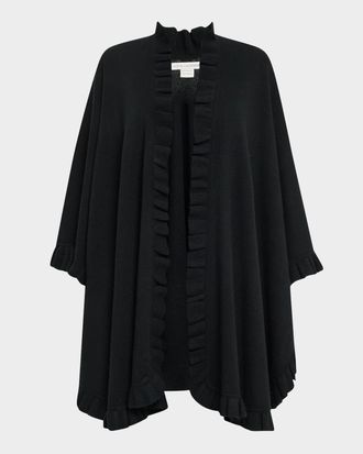 Sofiacashmere Ruffle-Trim Cashmere Cape