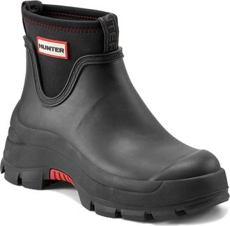 Hunter Eloise Womens Black Lug Sole Waterproof Ankle Rain Boots ZOGG3229