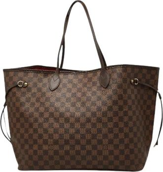 Louis Vuitton Pre-owned Neverfull Damier Tote Bag - Dames - Vintage Shopper - Bruin - ONE Size - Leer - Vintage