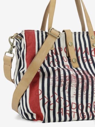 Campomaggi Shopper Genziana Teodorano a righe blu / rosso / natural