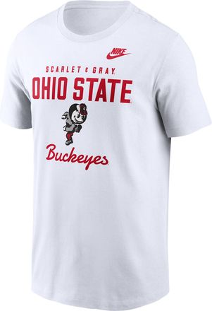 Nike Ohio State Legacy Stacked Est Nike Mens College T-Shirt in White | N19910AOBV-AZ2