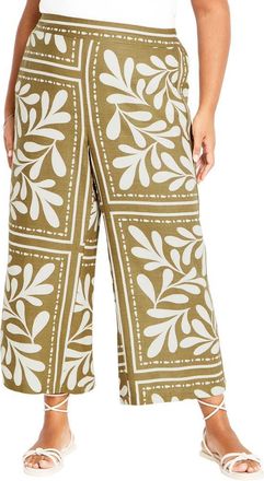 City Chic Modern Muse Ankle Wide Leg Pants in Juniper Tile at Nordstrom, Size Xs