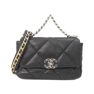 Chanel Pre-owned Vintage Schoudertas - Dames - Pre-owned - Zwart - Maat: ONE Size Leer