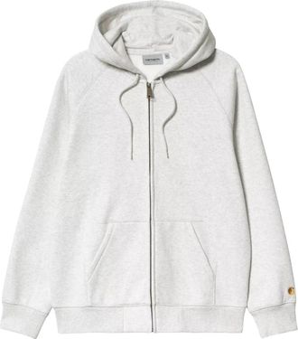 Carhartt Work in Progress Hooded Chase Jacket - Heren - Vesten met rits - Grijs - M - Katoen - Hoodies & sweatvesten