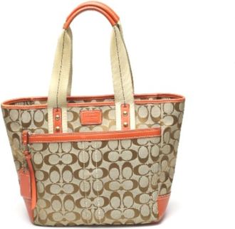 Coach Orange Signature Line Tote Bag (Pre-Owned)