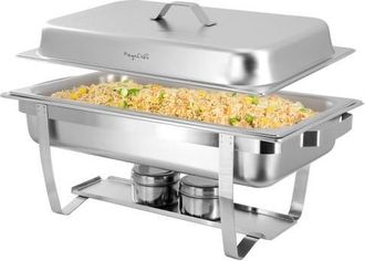 MegaChef 9.5 Quart Stackable Stainless Steel Professional Chafing Dish/Food Warmer/Buffet Server Serving Dish in Silver at Nordstrom