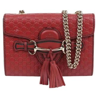 Gucci Pre-owned Cross Body Bags, female, Red, Size: ONE SIZE Pre-owned Emily Mini Shoulder Crossbody Bag