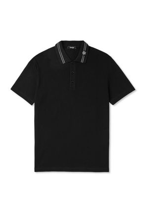 Versace Medusa Embroidered Cotton-Piqué Polo Shirt