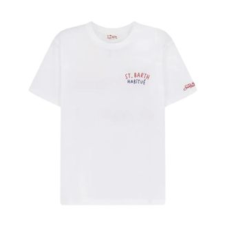MC2 Saint Barth T-Shirts, male, White, Size: XL 00320L Summer 01N Emb