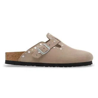Birkenstock Womens Boston Rivets Clogs In Taupe