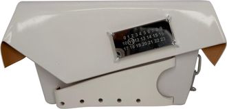 Maison Margiela Pre-owned Womens Small Snatched Shoulder Bag in White Patent Leather - Ecru - One Size