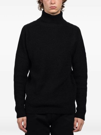Hannes Roether turtleneck textured sweater - Zwart