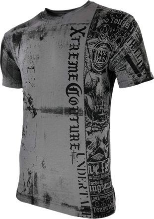 Xtreme Couture by Affliction Mens Crew Neck Top T-Shirt, Grey, Medium