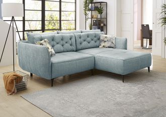 Jockenhöfer Ecksofa »Salo L-Form« im Retrolook mit Wellenfederung und frei im Raum stellbar