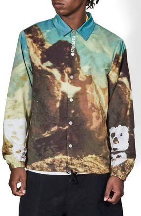 Pleasures Remain Satin Coach Jacket in Black at Nordstrom, Size Xx-Large