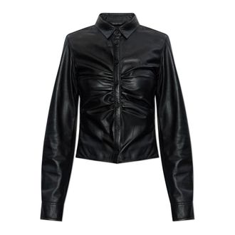 Balenciaga Dames, Blouses & Shirts, Zwart, Maat: XS Leer