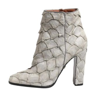 Dolce & Gabbana Chic Leather Ankle Boots with Logo