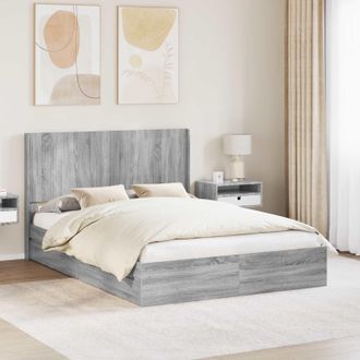 vidaXL Vidaxl Struttura Del Letto Con Stoccaggio E Testata Sonoma Grigio