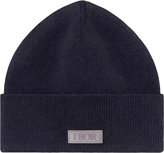 Dior Icons Beanie - Heren - Hoeden - Blauw - M - Kasjmier - Accessoires