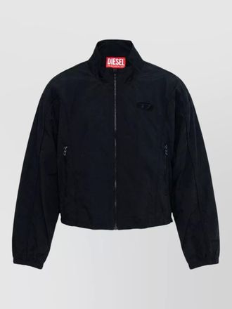 Diesel high collar jacket elastic hem cuffs pockets