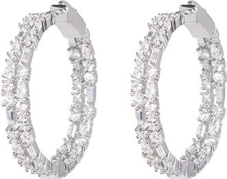 Nickho Rey Small Casey Hoop in White/white Rhodium at Nordstrom