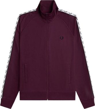 Fred Perry Contrast Tape Track Jacket - Heren - Trainingsjackets - Paars - XL - Katoen - Fitness